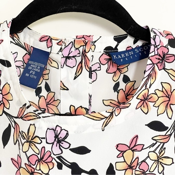 KAREN SCOTT Women’s Petite Floral Sleeveless Top - Small - Picture 4 of 9